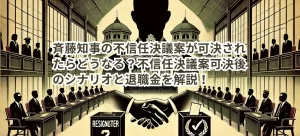 斉藤知事の不信任決議案が可決されたらどうなる?不信任決議案可決後のシナリオと退職金を解説!