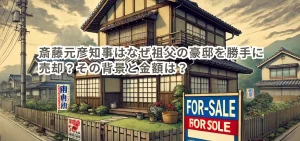 斎藤元彦知事はなぜ祖父の豪邸を勝手に売却?その背景と金額は?