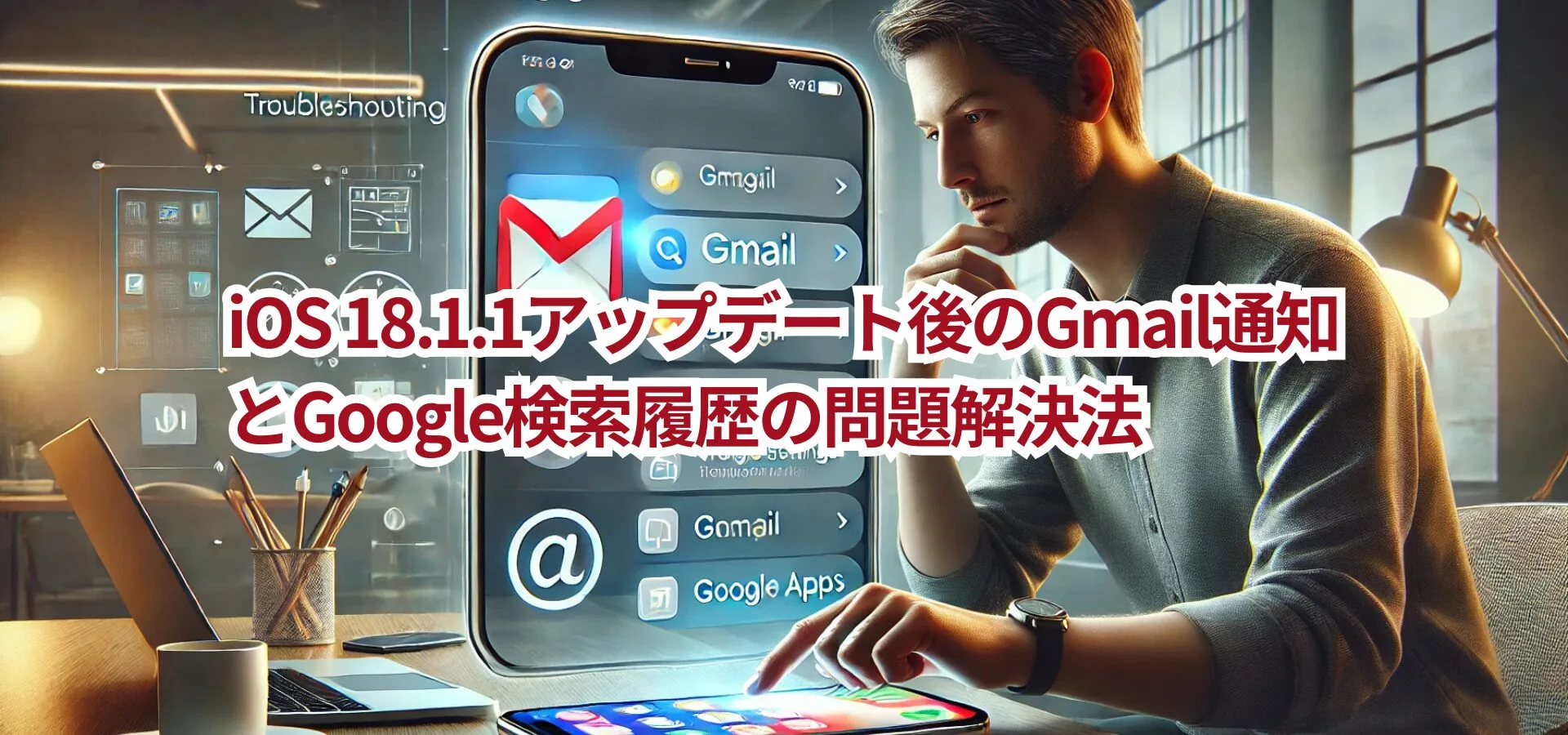 iOS 18.1.1アップデート後のGmail通知とGoogle検索履歴の問題解決法
