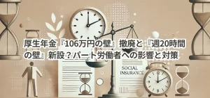 厚生年金『106万円の壁』撤廃と『週20時間の壁』新設？パート労働者への影響と対策！